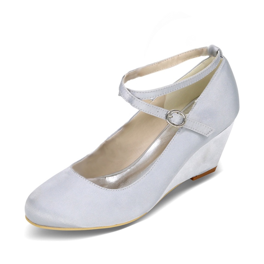 Elegant White Wedge Shoes